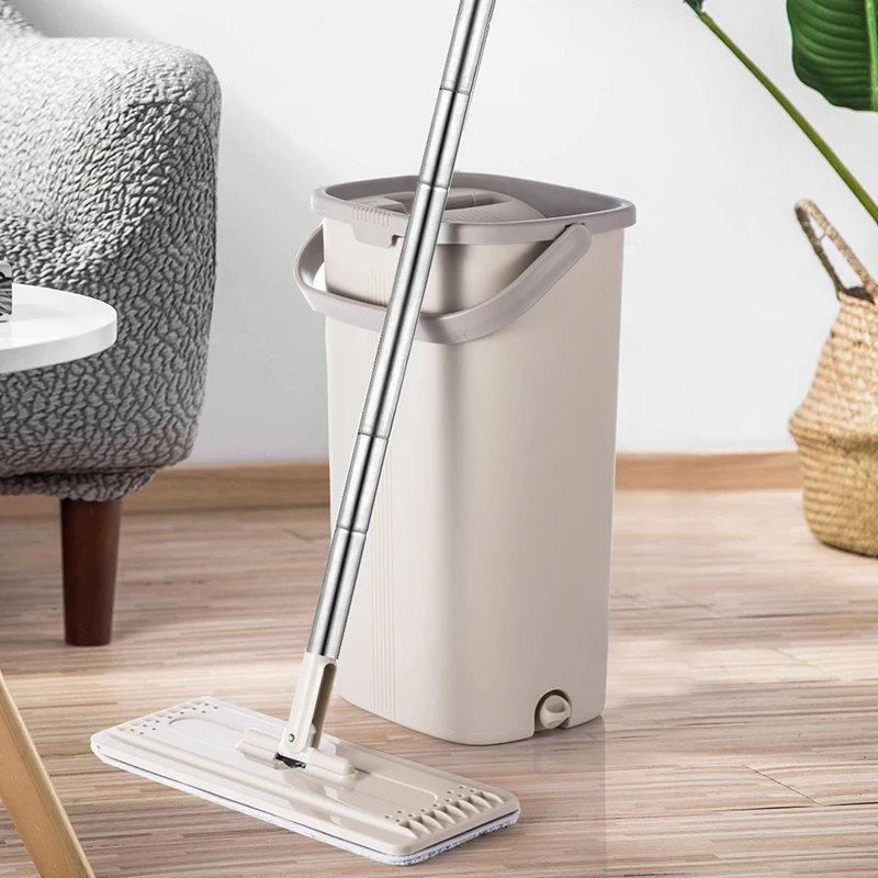 Kaufen Magie Flache Mopp Und Eimer Hand Freies 360 Grad Kopf Selbst Reinigung Große für Nass Und Trocken Reinigung Sicher auf alle Oberflächen Reinigung