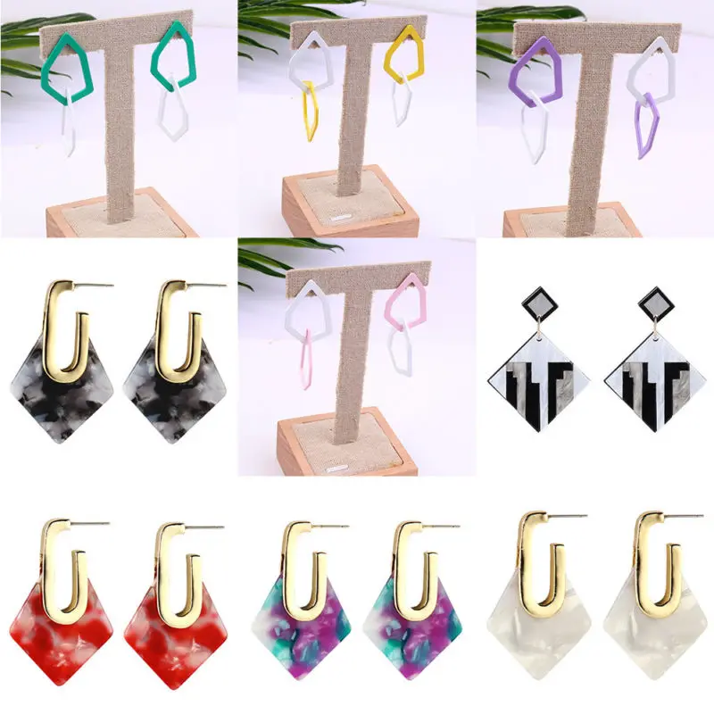 Women Geometry Alloy Acetic Acid Board Earring Drop Dangle Eardrop Statement Wedding Birthday Gift Earrings Jewelry | Украшения и