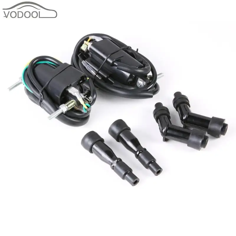 

12V Motocross Performance Ignition Coil+ Spark Cap Set for Kawasaki KZ Suzuki GS CB 650 Cafe Racer Motorcycle Accessories