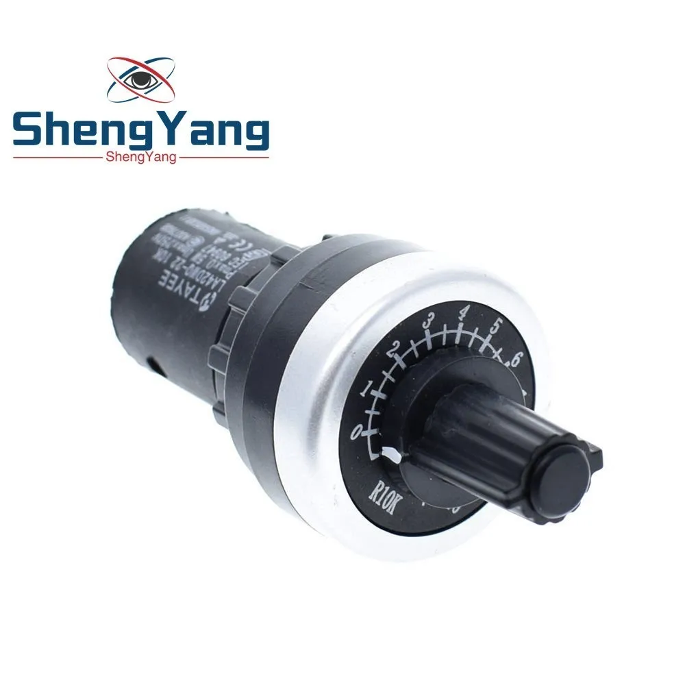 

ShengYang LA42DWQ-22 1K 2K 5K 10K 22mm Diameter Pots Rotary Potentiometer Converter Governor Inverter Resistance Switch