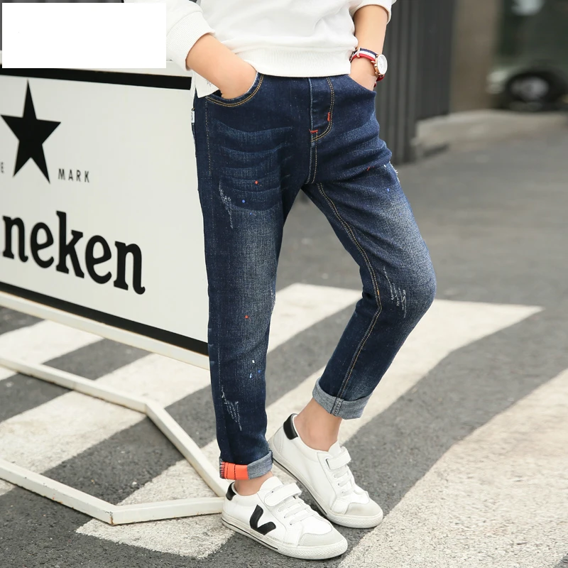

boys pants kids jeans 2018 casual Spring Mid Elastic Waist Pants for Boy jeans kids Clothing Children Trousers
