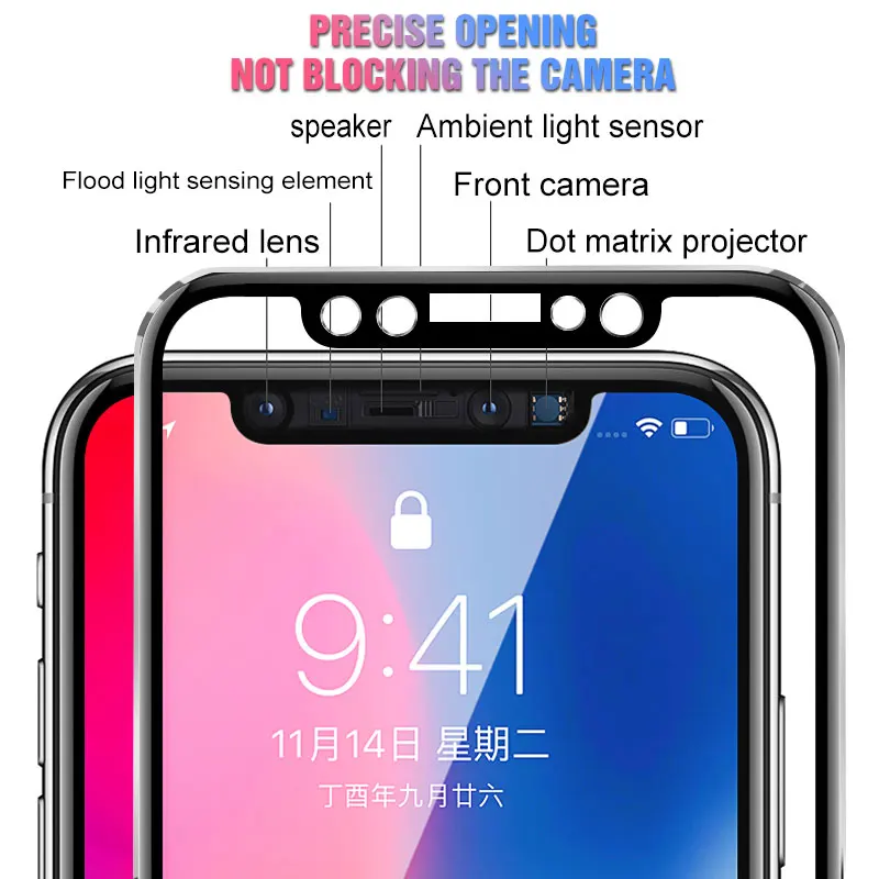 9D закаленное стекло из алюминиевого сплава для iPhone 6, 6 S, 7 Plus, защита на весь экран, Защитное стекло для iPhone X, 8, 5, SE, 5S