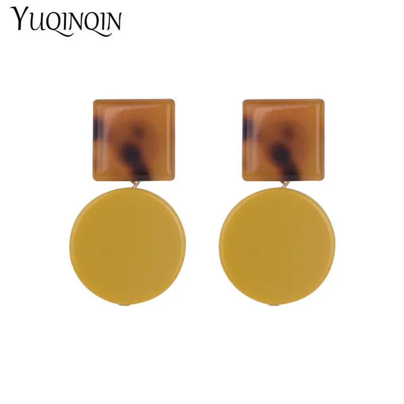 

Trendy Long Dangle Resin Earring for Women Big Round Geometric Acrylic Dangling Drop Earrings for Girls Fashion Jewelry Brincos