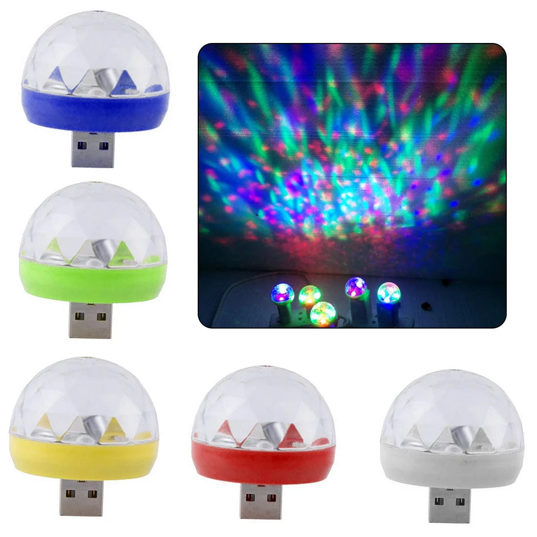 

KTV Xmas Magic Phone Ball Lamp USB Mini LED RGB Disco Stage Club DJ USB Adapter Phone Charger