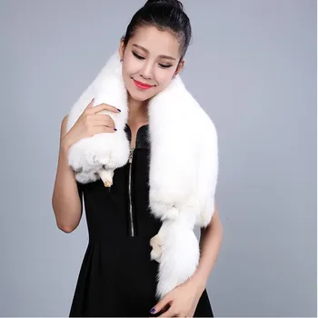 

Men Women Long Scarf For Winter 2018 Luxury Whole Piece 100% Natural Fox Fur Scarves