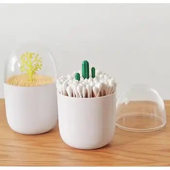 

OUNONA Cotton Swab Storage Box Desktop Cosmetic Organizer Case Toothpick Holder Cotton Pads Container Dispenser for Organizer