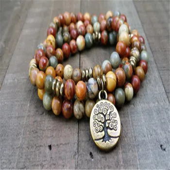 

8mm Picasso Stone Bracelet malaWristband malanew chain0 malachain chainVeins chain natural malaenergy malaVeins new chainnew