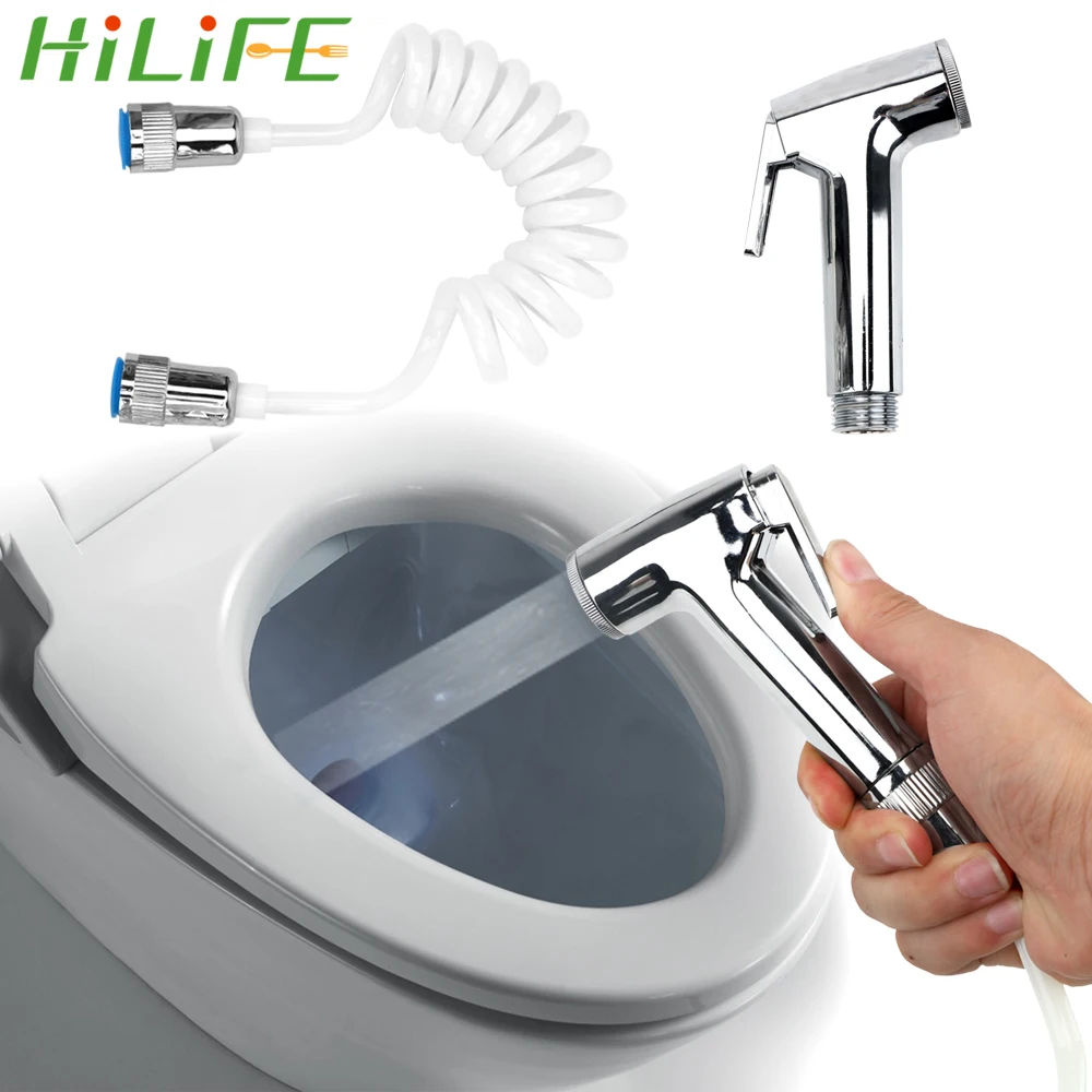HILIFE Ручной Биде гигиенический душ для унитаза Портативный с витым душевым шланг с пистолетом-Распылителем инструменты для уборки ванной комнаты насадка для крана, душа