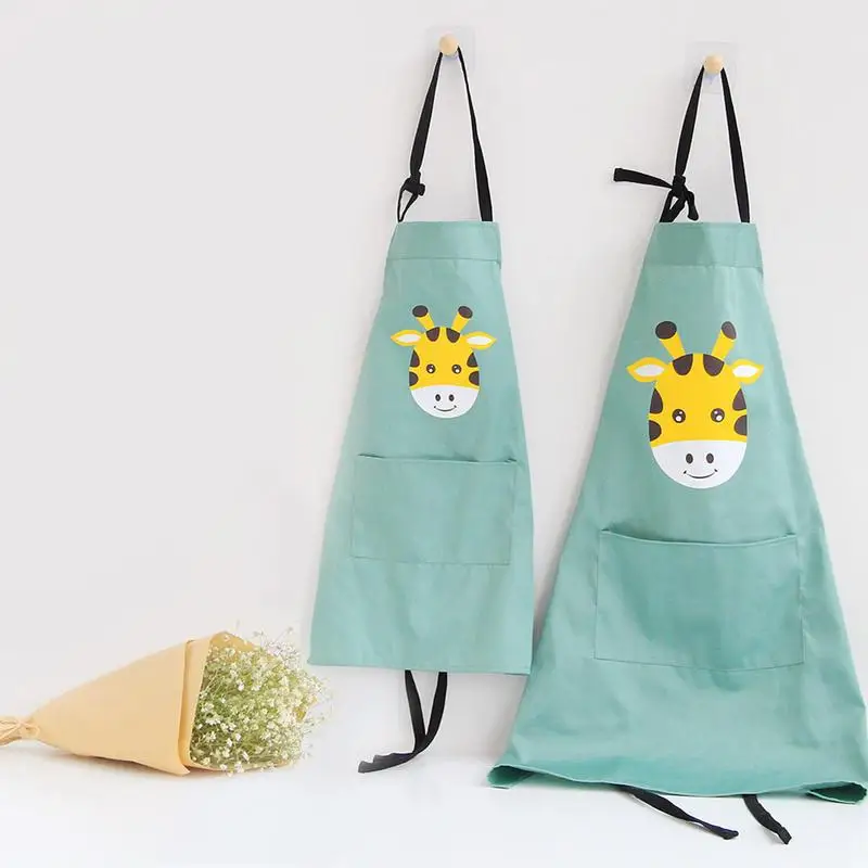 Waterproof Cartoon Cute Cooking Restaurant Kitchen Women Apron Cat Deer Animal Kids Funny Bib Baking