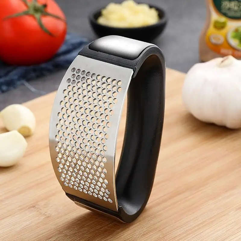 

Newest Ring Garlic Crusher Silicone Peeler Stainless Steel Manual Garlic Press Set Chopper Mincer #AW
