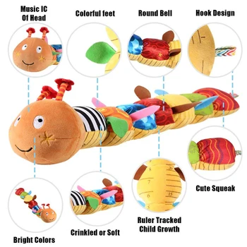 

Musical Toy [Newest] Crinkle Rattle Soft with Ring Bell Toddler Plush Toy for Preschool Kid
