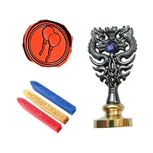 Индивидуальная восковая печать комплект печатей шар картину Металл Дракон ручка Подарочный винный набор посылка Свадебные Приглашения карты конверт печать штамп