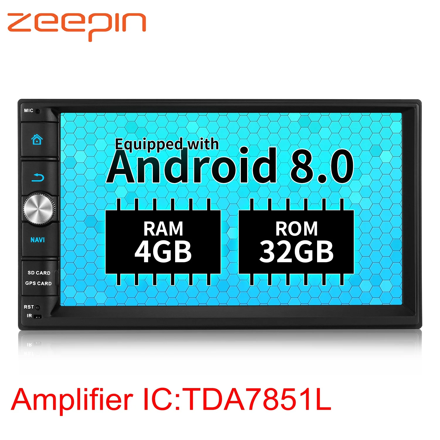 

Android 8.0 Car Multimedia Player WiFi GPS Navigation Auto Audio AM FM OBD Music Mp3 Player 2din Car Video 4GB+32GB Rearview Cam