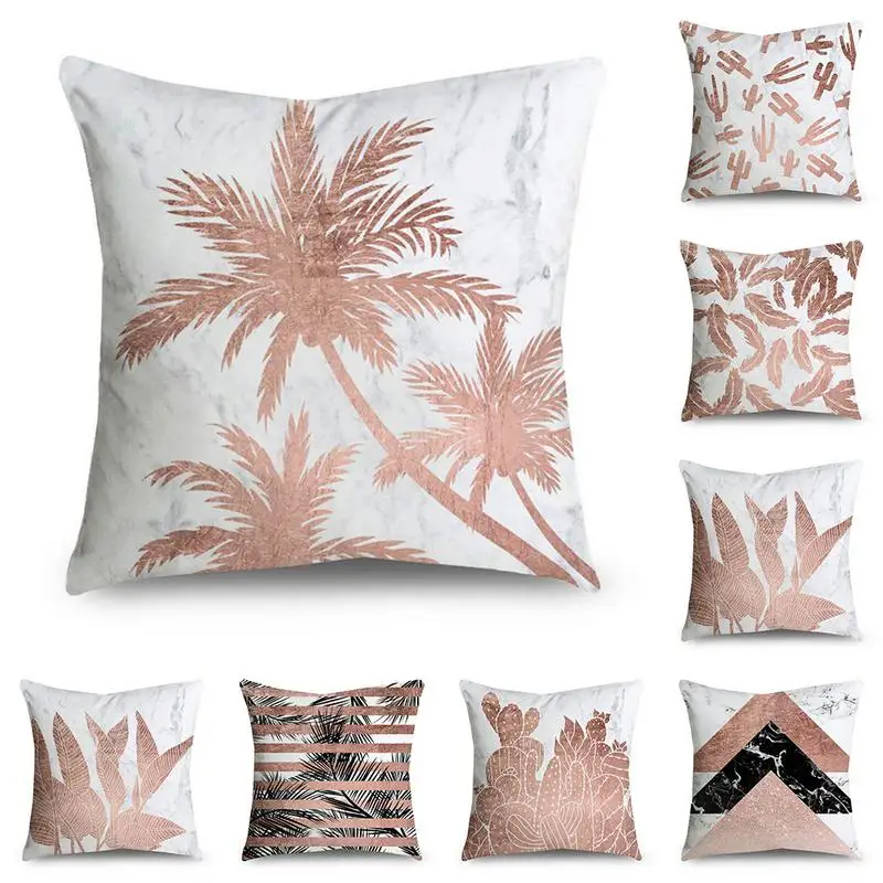 

Nordic Style Pillowcase Marbling Rose Gold Pillowcase Polyester throw pillow case cushion cover square pillowcase #YO