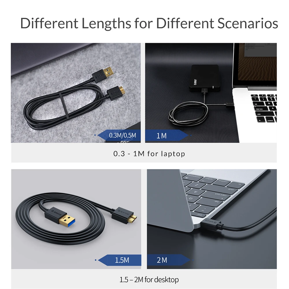 Высокоскоростной кабель передачи данных ORICO USB 3 0 Micro B на Type A для внешних жестких