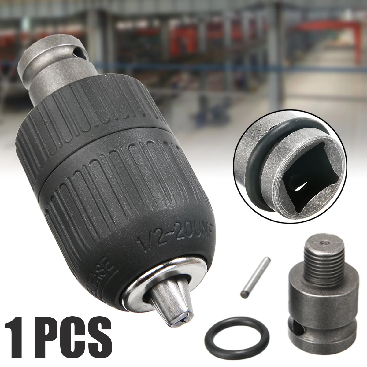 

2-13mm SDS Keyless Hammer Drill Chuck Adapter Plastic Converter & 1/2 Spiral Connector Power Tool Accessory