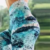 NADANBAO New Arrival Sporting Legging Women High Waist Fitness Leggings Blue Wave Print Workout Leggin For Girl Plus Size Pants 1