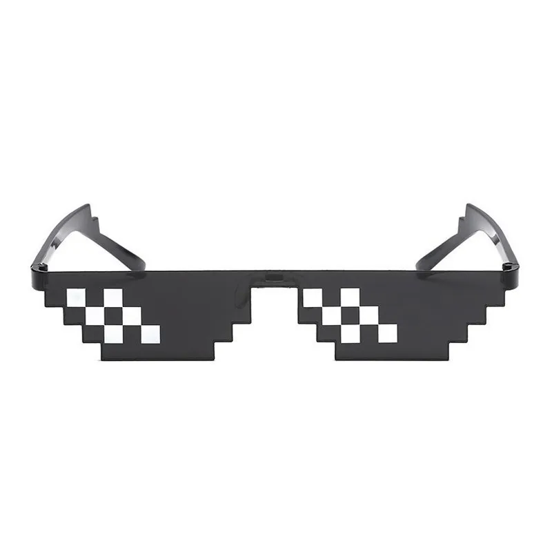 Мозаика солнцезащитные очки Trick Toy Thug Life очки дело с ним очки пиксель для женщин и мужчин черная мозаика солнцезащитные очки забавная игрушка