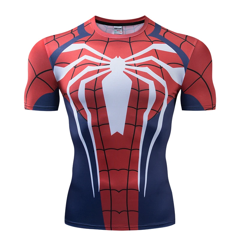 Рукав реглан сжатия рубашки Человек-паук 3D футболки с принтом Для мужчин Комиксы топы для мужчин мужской костюм для бодибилдинга
