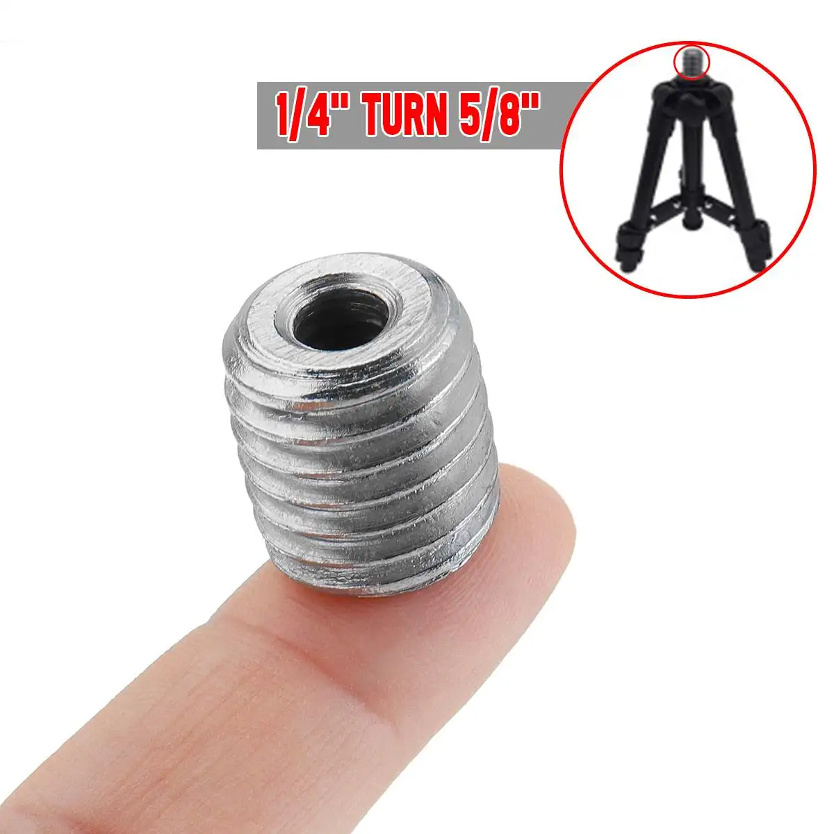 

For Laser Level Tripod Universal Tripod Bracket Adapter 1/4 turn 5/8 inch Screw Accessories Alluminum Silver Screw