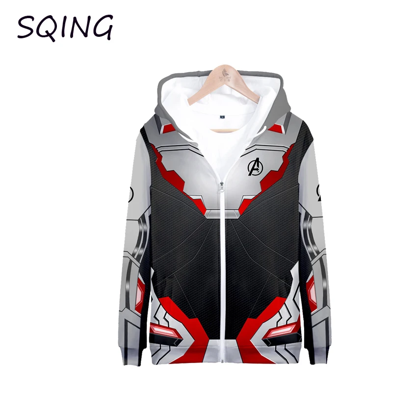 SQING Anime Cosplay Avengers Endgame Quantum Realm Superhero Iron Man Coat Men Women Kids Match Wallet Hoodie Cosplay Costumes