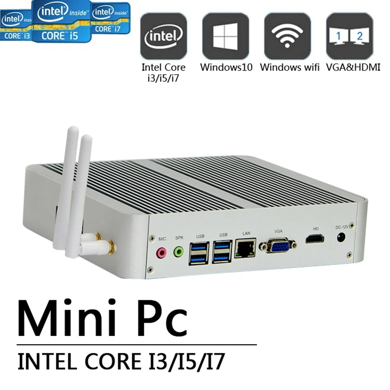 Процессор EGlobal fanless портативный компьютер Intel Core i5 8250U Mini PC Windos10 Quad Corei5i7 DDR4 Оперативная память мини-компьютер для офиса desktop