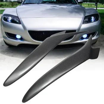 

Car Front Headlight Eyebrows Eyelids Cover Carbon Fiber Pattern for Mazda RX 8 RX8 2004-2008 Car Styling Exterior Accessories