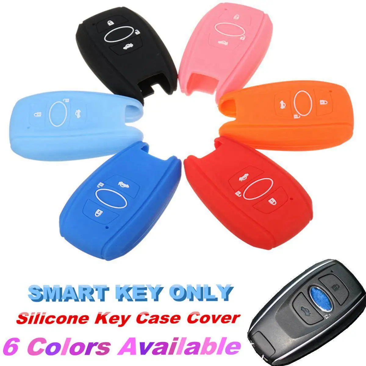 

Silicone 3 Buttons Car Key Case Cover Key Shell Fob Holder For Subaru BRZ Impreza for Legacy Outback Forester XV