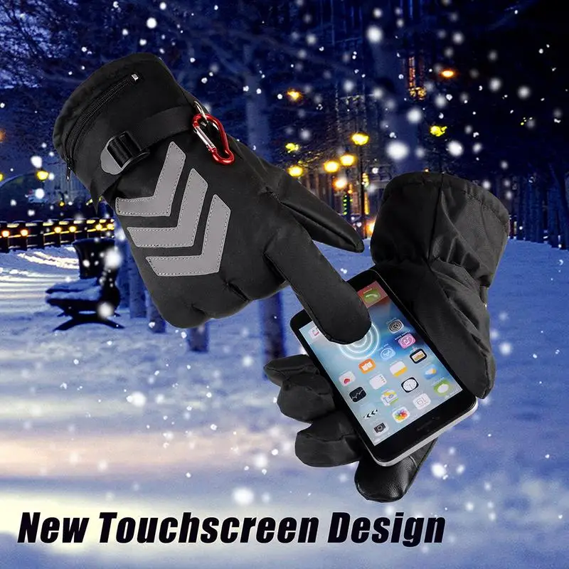 2019 US Plug Waterproof Heated Gloves Battery Powered For Motorcycle Hunting Ski Winter Warmer  Rechargeable Battery Unisex