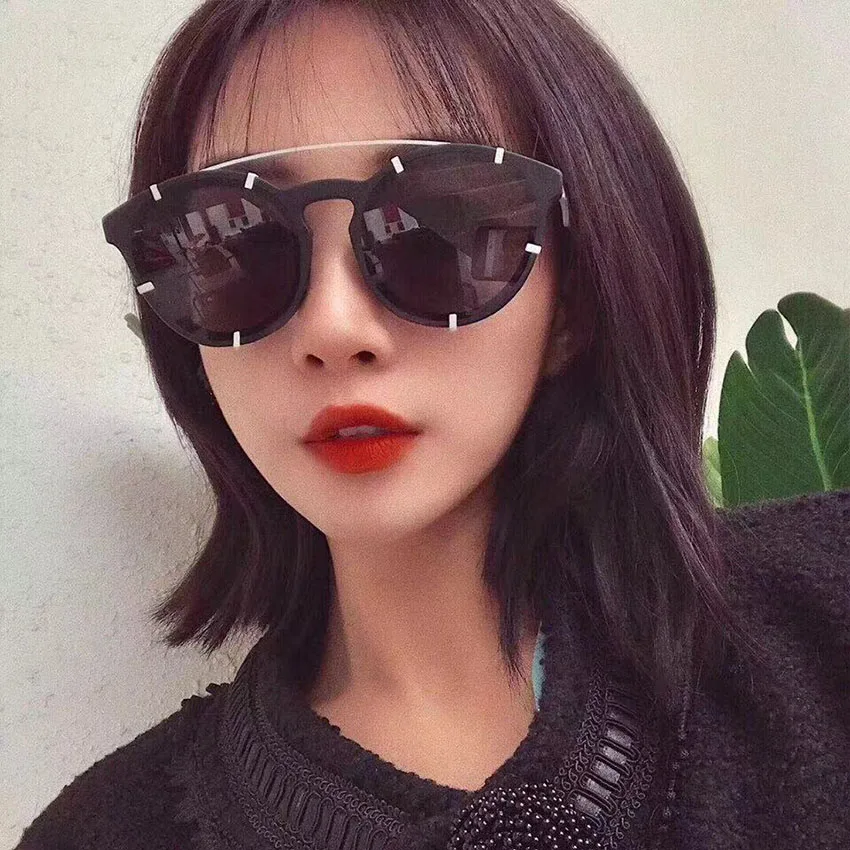 

Sams&So Luxury brand designer Cateye Sunglasses Women Double beam rivet Vintage Glasses Cat eye Sun glasses Female Eyewear UV400