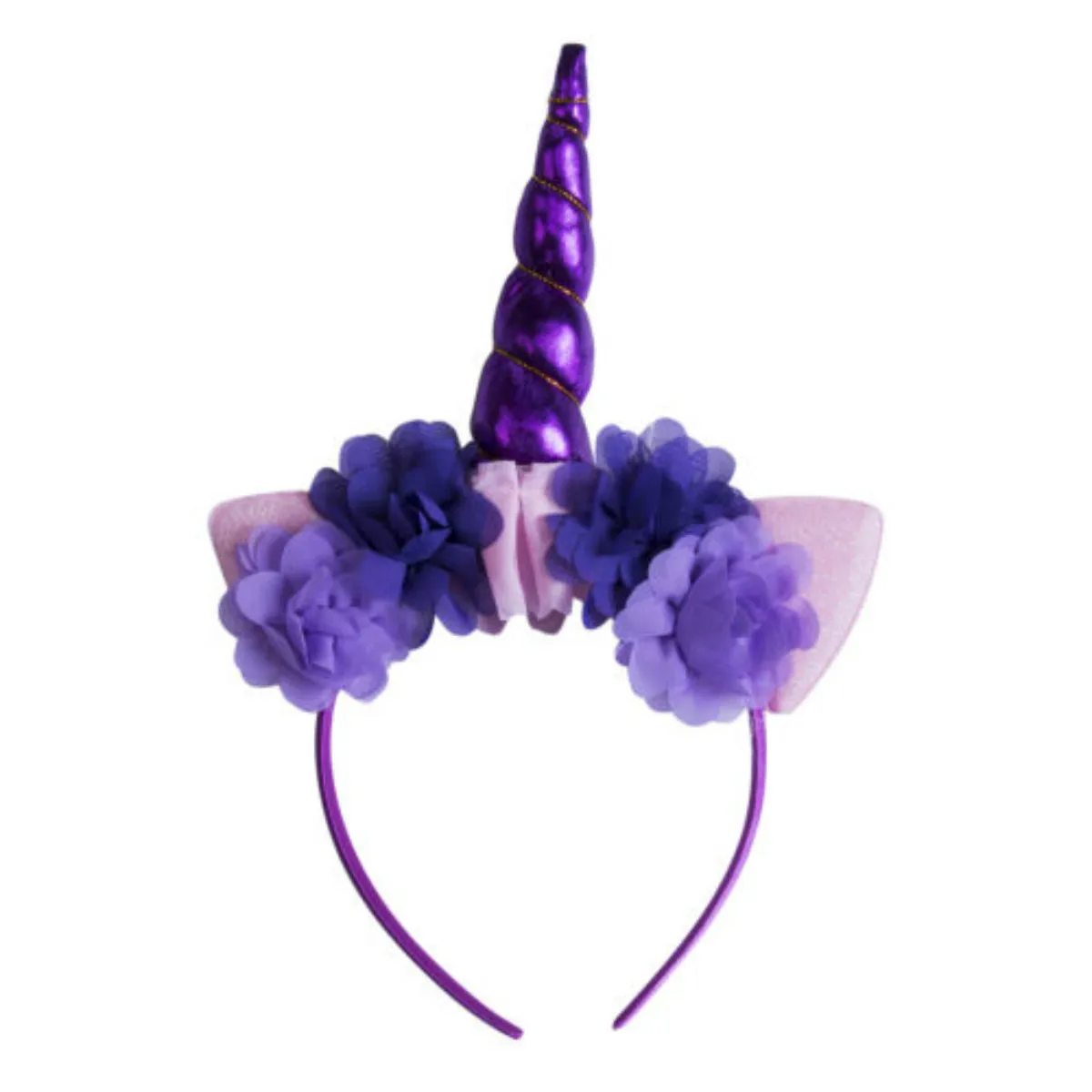 

Emmababy 2018 Cute Floral Unicorn Horn Headband Fancy Dress Kids Party Birthday Party Cosplay New