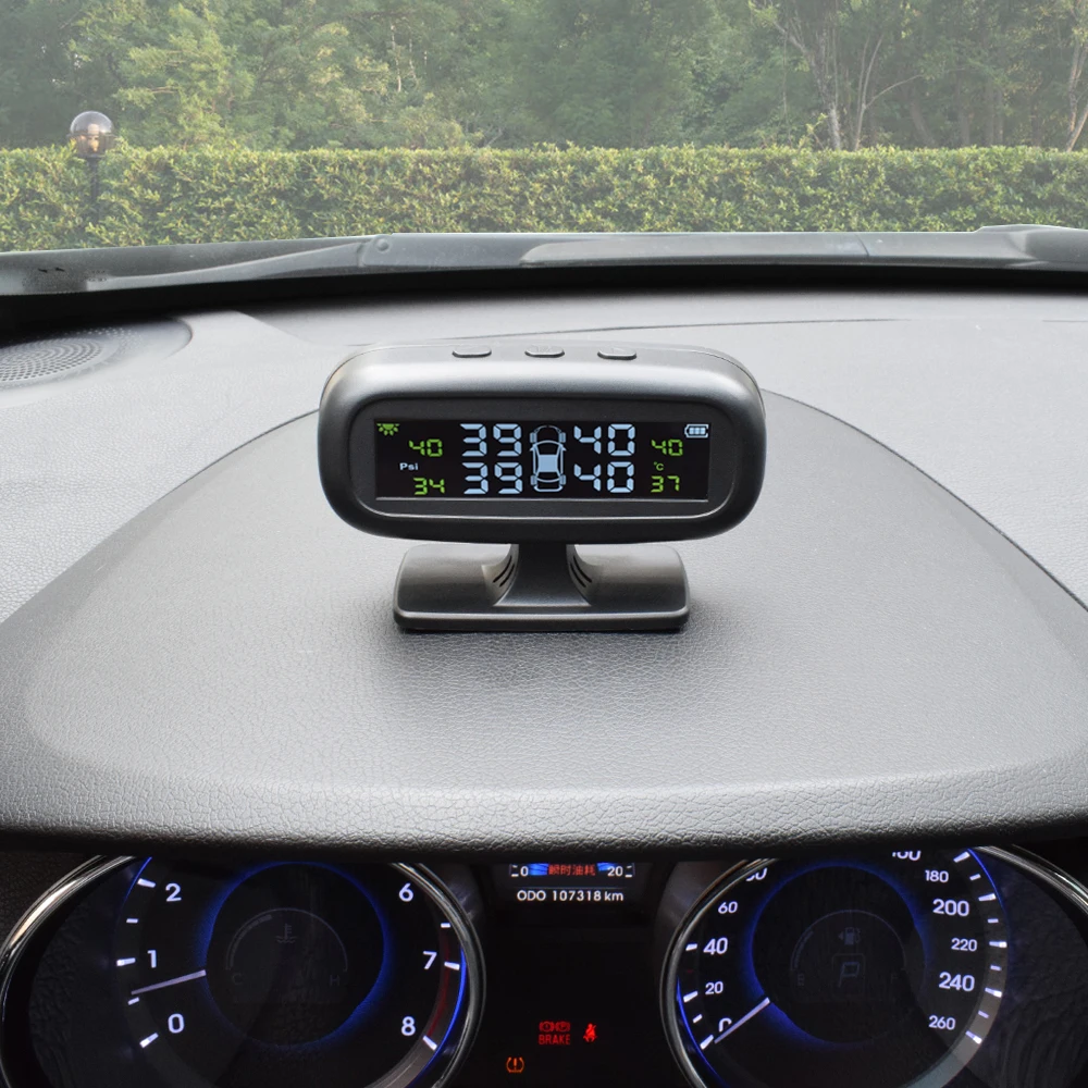 Deelife TPMS coche de control de presión de sistema de alarma parabrisas neumático Solar Sensor de Monitor interno externo de los sistemas de seguridad - 3