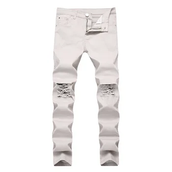 

Strech Men Jeans Full Length Denim Trousers Men Slim Jeans Homme