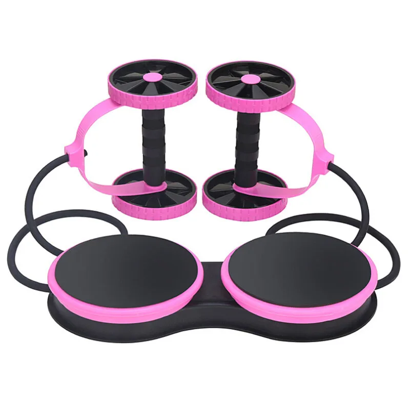 

Multi Exercise Fitness Pull Rope Training Equipment Waist Slimming Abdominal Double Wheels Roller with Elastic Bands Rope Belt 3