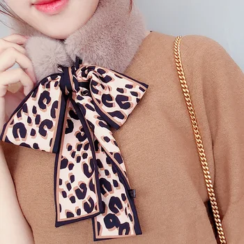 

Winter Scarf Leopard Print Fur Collar Scarf Female Winter Plush Scarf Korean Fashion Faux Rabbit Hair Keep Warm Brand Scarfs