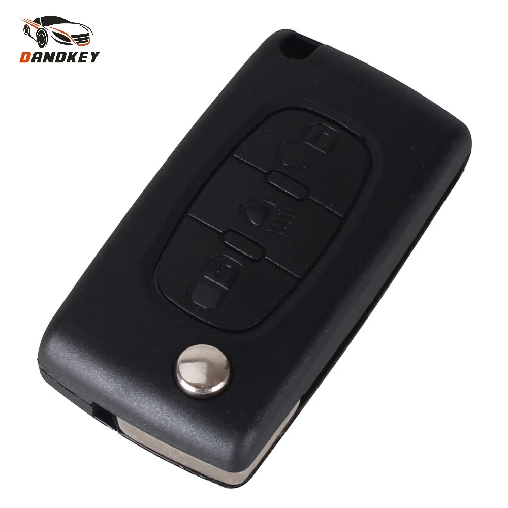 

Dandkey Remote Key Fob Shell Case 3 Buttons KEY FOB CASE SHELL BLADE FOR CITROEN C2 C3 C4 C5 C6 PICASSO CE0536 With Logo