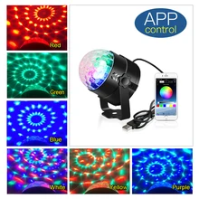USB Rotating RGB LED Disco Light Ball Sound Party Lights DJ Stage Disco Lamp Moving Head DJ Laser Light Projector For Home Party 4pcs stage light led disco light 10w dj laser projector mercury lamps festival bar club party disco strobe lights party lights