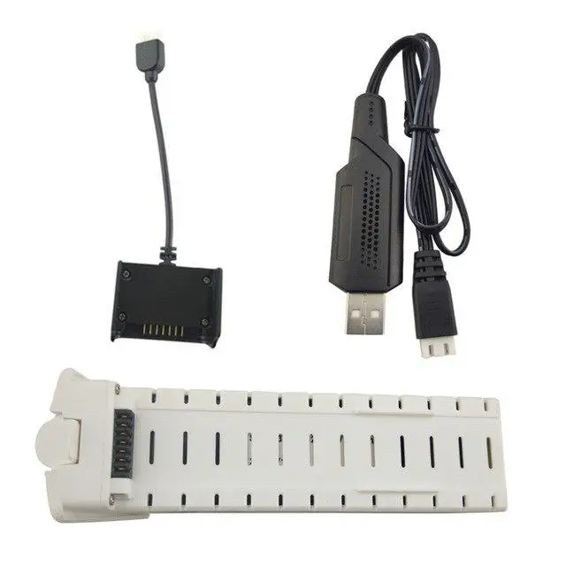 

RCtown 7.4V 2800mah Lithium Battery with USB Charging Cable for HS700 Quadcopter White Battery Remote Drone Accessories