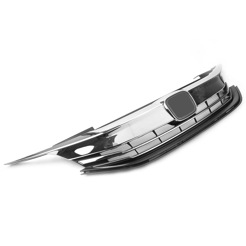  Front Grille Upper Grill For Honda Accord Sedan 9th 2016 2017 16 17 Chrome Black ABS Plastic Auto C