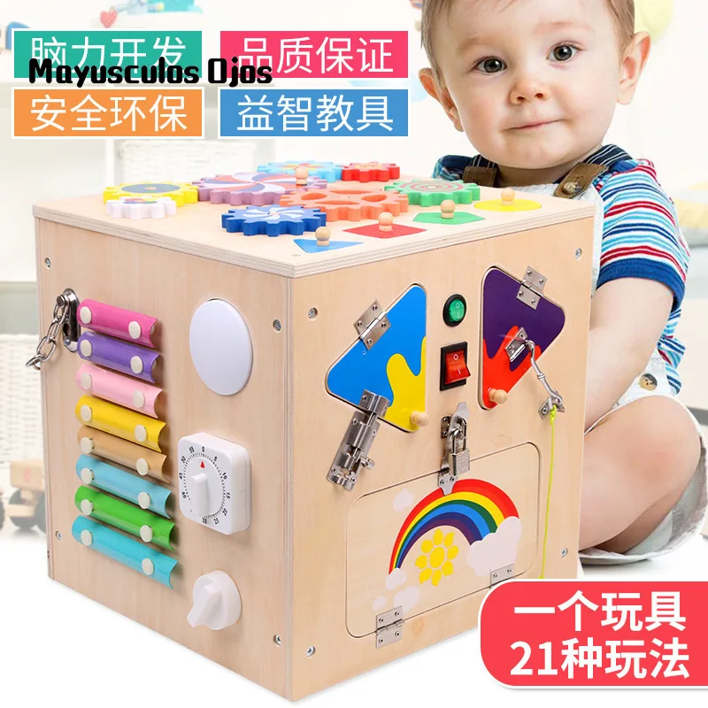 

Baby Intellectual Development Unlock Multi-function Treasure Chest Gear Knocking Piano Children Early Education Unlock Toys
