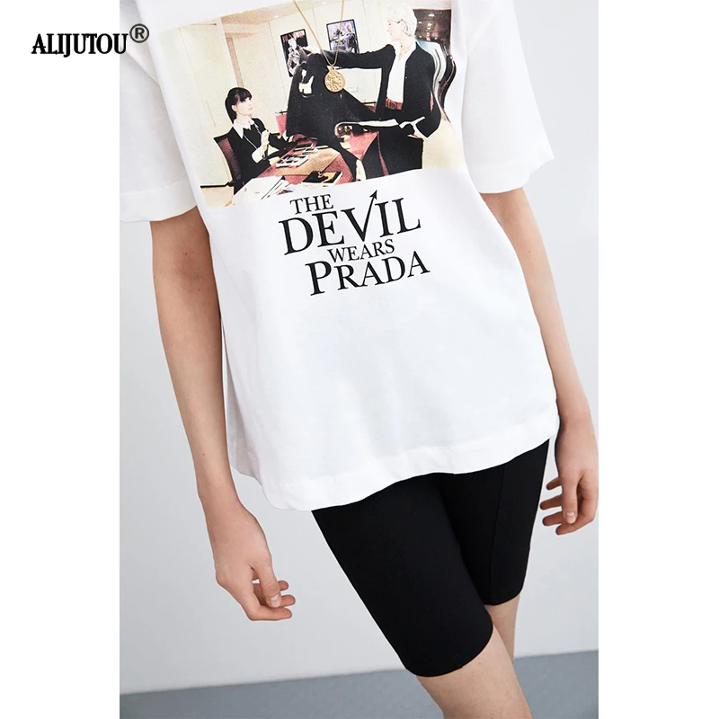 Zaraing Summer Short Sleeve Movie T-shirt The Devil Wears Prada Printed Cotton Women Tshirt 2019 new Female Tops Clothing tee