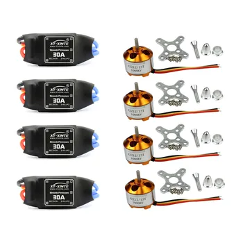 

4 Sets A2212 1000KV Brushless Outrunner Motor 13T + 30A Speed Controller ESC ,RC Aircraft KK QuadCopter UFO F02015-A