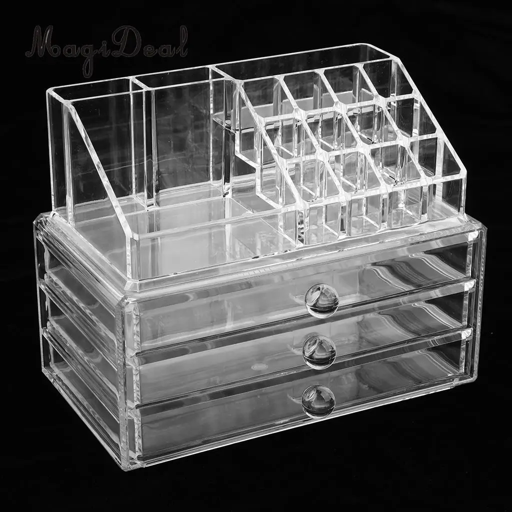 

Acrylic Lipstick Holder Cosmetic Organizer Storage Makeup Box Drawer Clear New Arrive Hot Selling