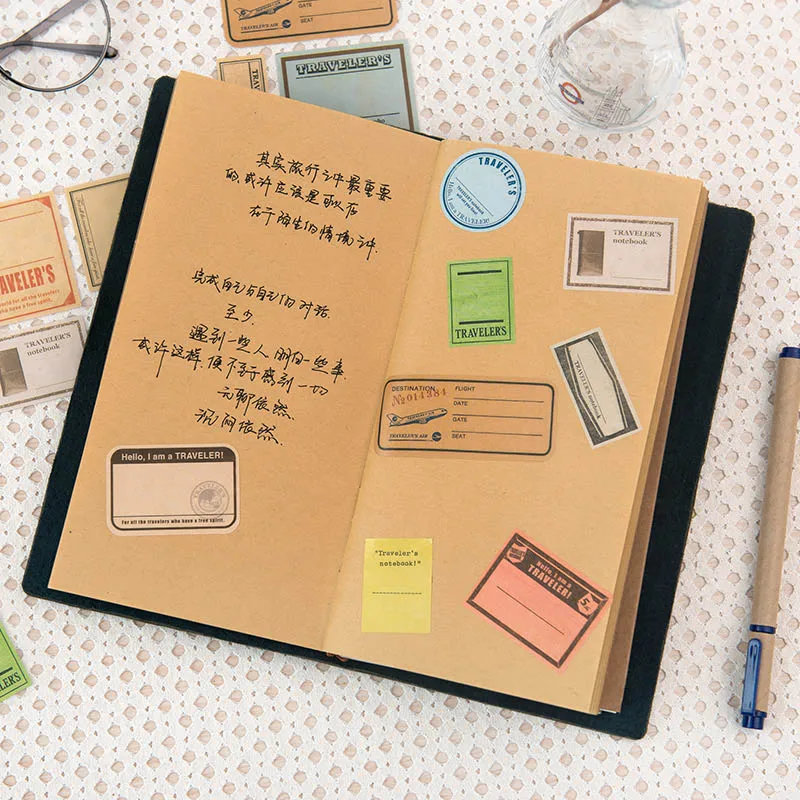 15Pcs/Set Vintage Stamp Sticker Paper Adhesive Stickers Travel Journal Label Sticker For Kids Scrapbooking Diary Photos Albums