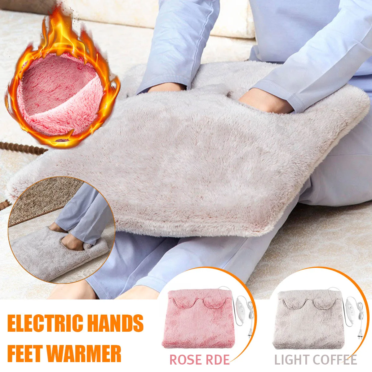 220V 20W Electric Hands Feet Warmer Heater Slippers Shoes Chair Warm