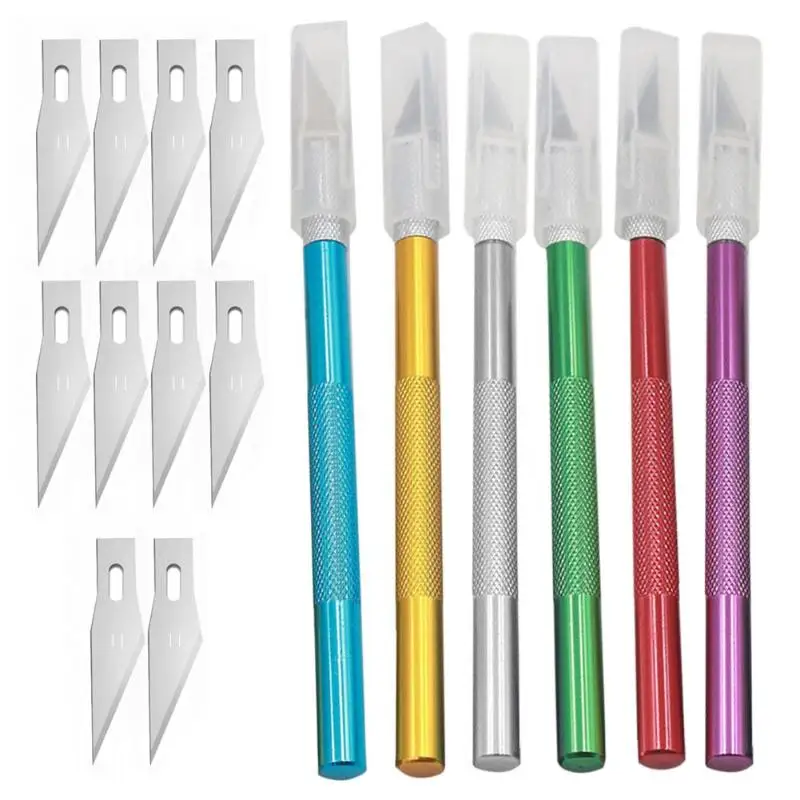 

Anti Slip Handle Scalpel Blade Carving Knife Wood Paper Cutter Craft Pen Engraving Cutting DIY Stationery Leather Carving Tools