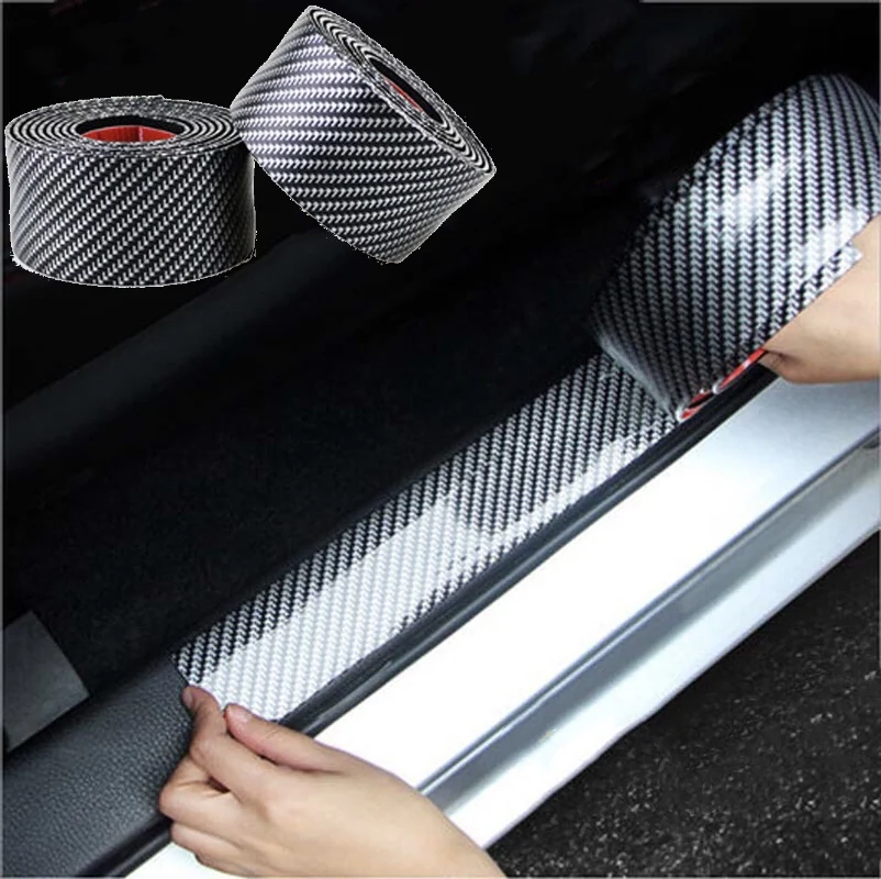 

Decoration Scuff Plate Door Sill Carbon Fibre Sticker Car Accessories For KIA RIO Sedan Hatchback 2010 To 2014 2015 2016 2017