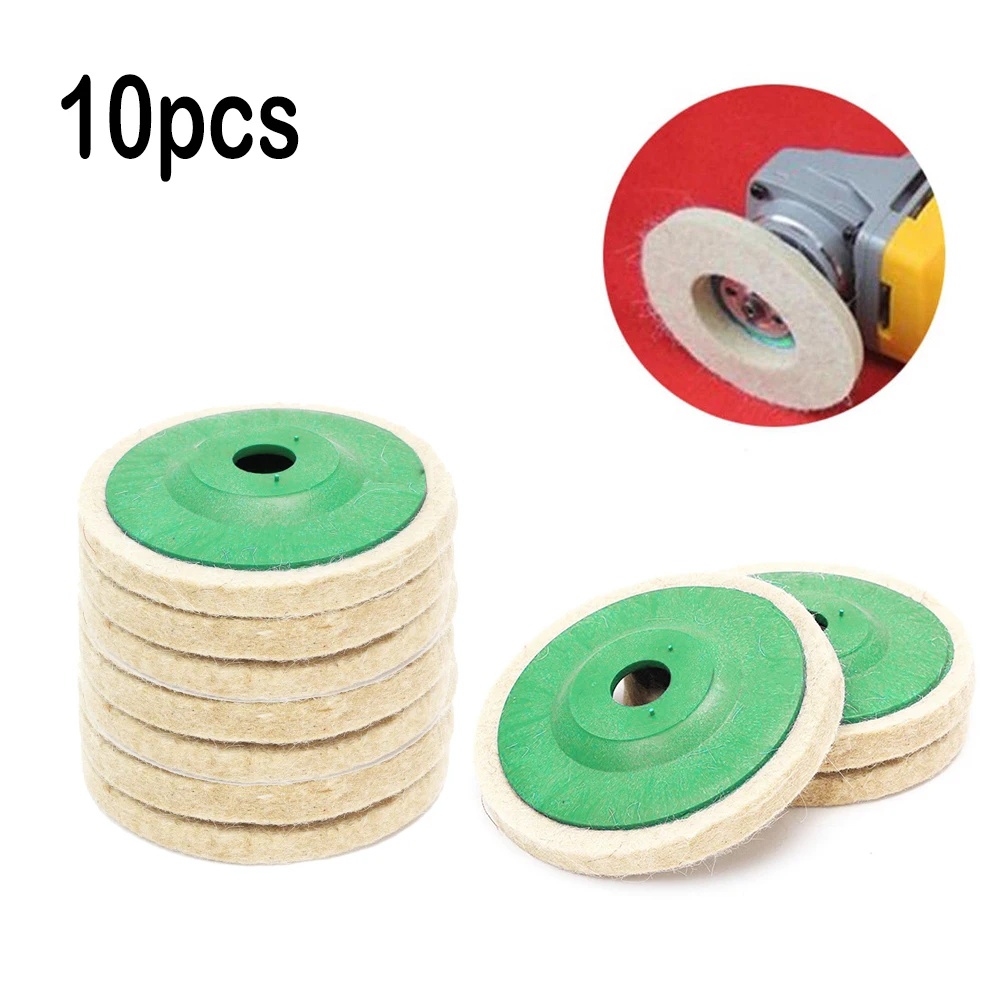 10pcs Wool Buffing Polishing Wheel Felt Pad 4 Inch Buffer Buff Polish
