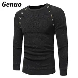 Genuo Sweater Pullover Men 2018 Male Brand Casual Slim Sweaters Men Button Splicing Solid Hedging Turtleneck Men'S Sweater XXL Genuo Sweater Pullover Men 2018 Male Brand Casual Slim Sweaters Men Button Splicing Solid Hedging Turtleneck Men'S Sweater XXL