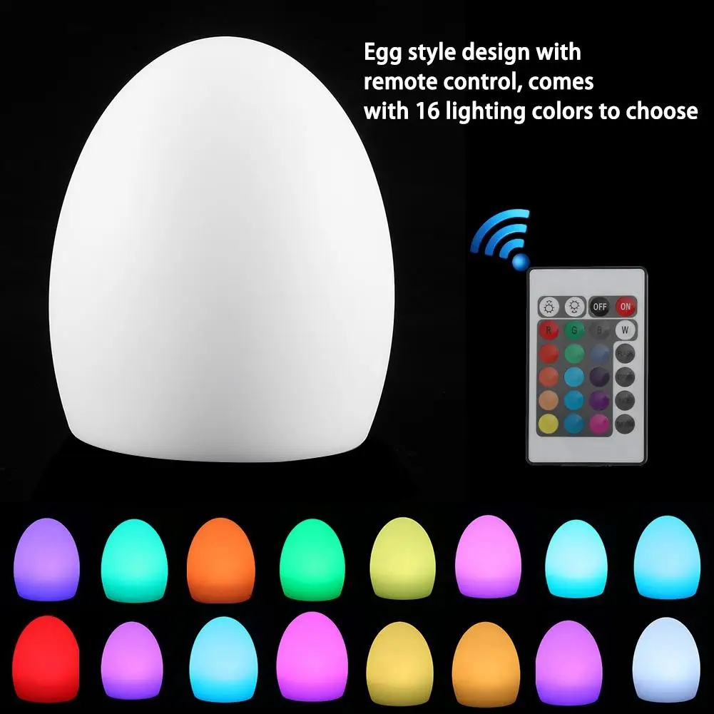 

USB Charging Egg Style LED Lamp Colorful Light with Remote Control for Wedding Restaurant